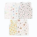 Kidbea Muslin Cotton Baby Jabla Vest | Cute Printed V-Neck, Sleeveless Innerwear for Newborns &amp; Infants