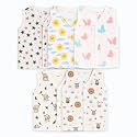Kidbea Muslin Cotton Baby Jabla Vest | Cute Printed V-Neck, Sleeveless Innerwear for Newborns &amp; Infants