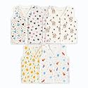 Kidbea Muslin Cotton Baby Jabla Vest | Cute Printed V-Neck, Sleeveless Innerwear for Newborns &amp; Infants