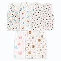 Kidbea Muslin Cotton Baby Jabla Vest | Cute Printed V-Neck, Sleeveless Innerwear for Newborns &amp; Infants