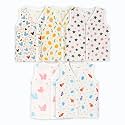 Kidbea Muslin Cotton Baby Jabla Vest | Cute Printed V-Neck, Sleeveless Innerwear for Newborns &amp; Infants