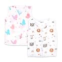 Kidbea Newborn Baby Jhabla Muslin Cotton Clothes for Boys &amp; Girls | Soft Breathable, Cute Printed Sleeveless Baby Wear with Button Closure