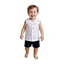 Kidbea Newborn Baby Jhabla Muslin Cotton Clothes for Boys &amp; Girls | Soft Breathable, Cute Printed Sleeveless Baby Wear with Button Closure