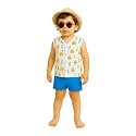 Kidbea Newborn Baby Jhabla Muslin Cotton Clothes for Boys &amp; Girls | Soft Breathable, Cute Printed Sleeveless Baby Wear with Button Closure