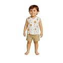 Kidbea Newborn Baby Jhabla Muslin Cotton Clothes for Boys &amp; Girls | Soft Breathable, Cute Printed Sleeveless Baby Wear with Button Closure