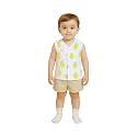 Kidbea Newborn Baby Jhabla Muslin Cotton Clothes for Boys &amp; Girls | Soft Breathable, Cute Printed Sleeveless Baby Wear with Button Closure