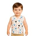 Kidbea Newborn Baby Jhabla Muslin Cotton Clothes for Boys &amp; Girls | Soft Breathable, Cute Printed Sleeveless Baby Wear with Button Closure