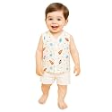 Kidbea Newborn Baby Jhabla Muslin Cotton Clothes for Boys &amp; Girls | Soft Breathable, Cute Printed Sleeveless Baby Wear with Button Closure