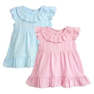 Kidbea Organic Cotton Girls Frock Ruffle Sleeve