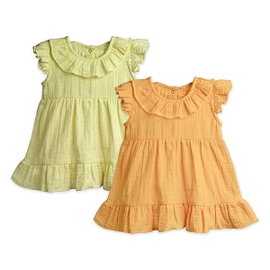 Kidbea Organic Cotton Girls Frock Ruffle Sleeve