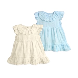 Kidbea Organic Cotton Girls Frock Ruffle Sleeve
