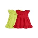 Kidbea Organic Cotton Girl39s Frock Ruffle Sleeve