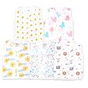Kidbea Organic Cotton Muslin Button Jabla | White Jhabla | for Boys & Girls | Summer Wear Jabala | Comfortable Baby Products | Sleeveless Vest | Assorted Pack of 5 (6 Months-9 Months)