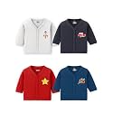 Kidbee Unisex Baby Cotton Jabla Top, Front-Open, Full Sleeve Set of 4