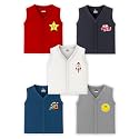 Kidbee Baby Sleeveless Front Open Jabla – Pack of 5 | Soft Cotton V-Neck Button Shirt
