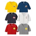 Kidbee Unisex Baby Boys &amp; Girls Cotton Jabla Tops/Jabla/T-Shirt, Skin-Friendly Fabric, Front Button, Full Sleeve, Pack of 6