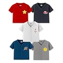 Kidbee Baby Cotton Half Sleeve Front Open Jabla Top/T-Shirt – Pack of 5