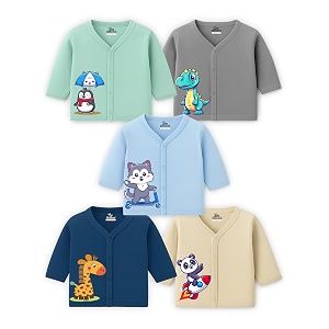 kidbee baby cotton jablatop unisex full sleeve soft fabric combo pack of 5