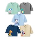 Kidbee Baby Cotton Jabla/Top, Unisex Full Sleeve, Soft Fabric Combo Pack of 5
