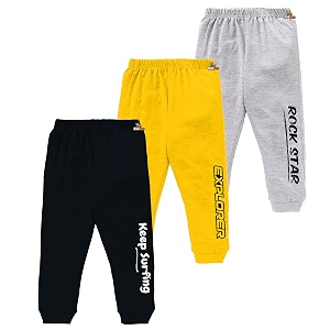 kidbee baby cotton soft pajama track pants printed for boys amp girls regular loose fit set of 3