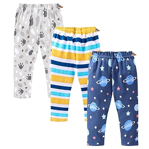 kidbee baby cotton soft pajama track pants printed for boys amp girls regular loose fit set of 3