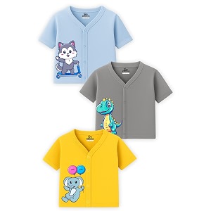 Kidbee Baby Front-Open Cotton Jabla Top Full