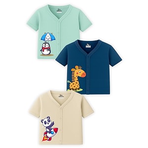 Kidbee Baby Front-Open Cotton Jabla Top Full