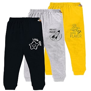 kidbee baby soft cotton pajama track pants printed for baby boys amp girls regular loose fit set of 3 3pc-jk-pant-a-b