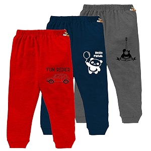 kidbee baby soft cotton pajama track pants printed for baby boys amp girls regular loose fit set of 3 3pc-jk-pant-a-b