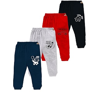 kidbee baby soft cotton pajama track pants printed for baby boys amp girls regular loose fit set of 3 3pc-jk-pant-a-b