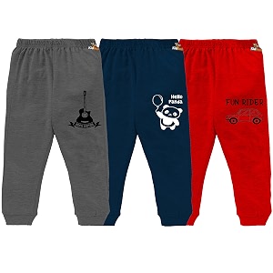 kidbee baby soft cotton pajama track pants printed for baby boys amp girls regular loose fit set of 3 3pc-jk-pant-a-b