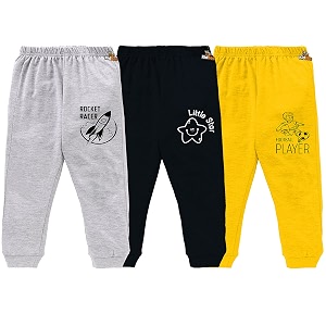 kidbee baby soft cotton pajama track pants printed for baby boys amp girls regular loose fit set of 3 3pc-jk-pant-a-b