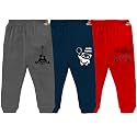 Kidbee Baby Soft Cotton Pajama Track Pants Printed for Baby Boys &amp; Girls (Regular Loose Fit) (Set of 3) 3PC-JK-Pant-A-B