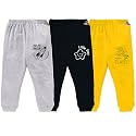 Kidbee Baby Soft Cotton Pajama Track Pants Printed for Baby Boys &amp; Girls (Regular Loose Fit) (Set of 3) 3PC-JK-Pant-A-B