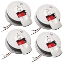 Kidde 21007588 Hardwired Interconnectable 120-Volt Smoke Alarm with Battery Backup, 4-Pack