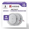 Kidde Hardwired Smoke & Carbon Monoxide Detector, AA Battery Backup, Voice Alerts, Interconnectable, LED Warning Light Indicators, 2 Pack