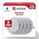 Kidde Hardwired Smoke Detector, AA Battery Backup, Interconnectable, LED Warning Light Indicators, 4 Pack
