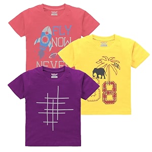 kiddeo Boys Cotton Halfsleeve T Shirts Pack