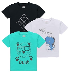 kiddeo Boys Cotton Halfsleeve T Shirts Pack