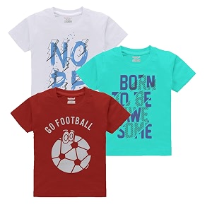 kiddeo Boys Cotton Halfsleeve T Shirts Pack