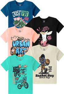 kiddeo Boys Graphic Print Pure Cotton Regular