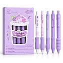 KiddieWorld 5 Pcs Blue Ink Gel Pens, 0.5 mm Fine Tip, Soft Cloud Grip, Refillable Smooth Writing Pens for Students, Exams, Office, Notes &amp; Everyday Writing