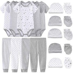 kiddiezoom unisex baby layette essentials giftset clothing set 19-piece