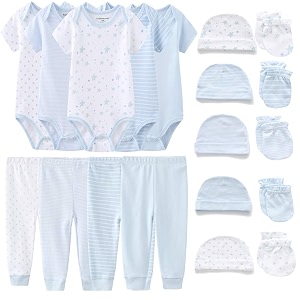 kiddiezoom unisex baby layette essentials giftset clothing set 19-piece
