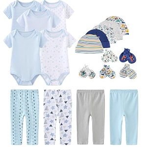 kiddiezoom unisex baby layette essentials giftset clothing set 19-piece