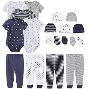 kiddiezoom unisex baby layette essentials giftset clothing set 19-piece