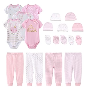 kiddiezoom unisex baby layette essentials giftset clothing set 19-piece