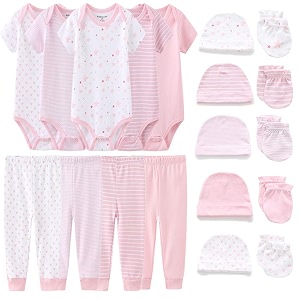 kiddiezoom unisex baby layette essentials giftset clothing set 19-piece