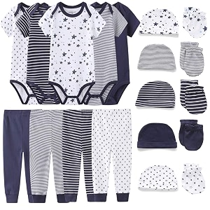 kiddiezoom unisex baby layette essentials giftset clothing set 19-piece