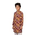 KiddoPanti Boys 100% Cotton Ethnic Motif Printed Short Length Kurta